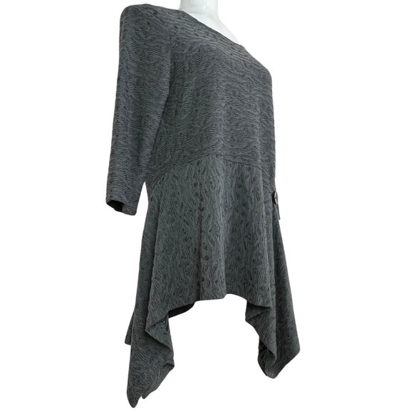 Patrizia Luca Milano Asymmetrical Hi-Lo Peplum Top Button Detail Sz L 🎉Host Pick - Picture 2 of 14